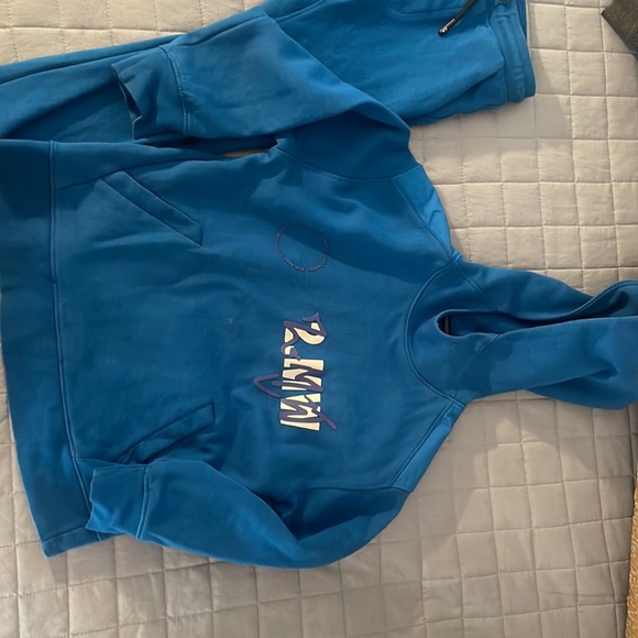 Royal blue sweat suit with hoodie - Picture 2 of 3